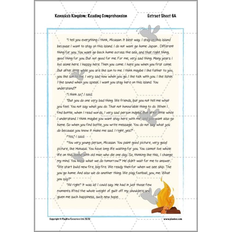 PlanBee Michael Morpurgo Kensuke's Kingdom Planning by PlanBee