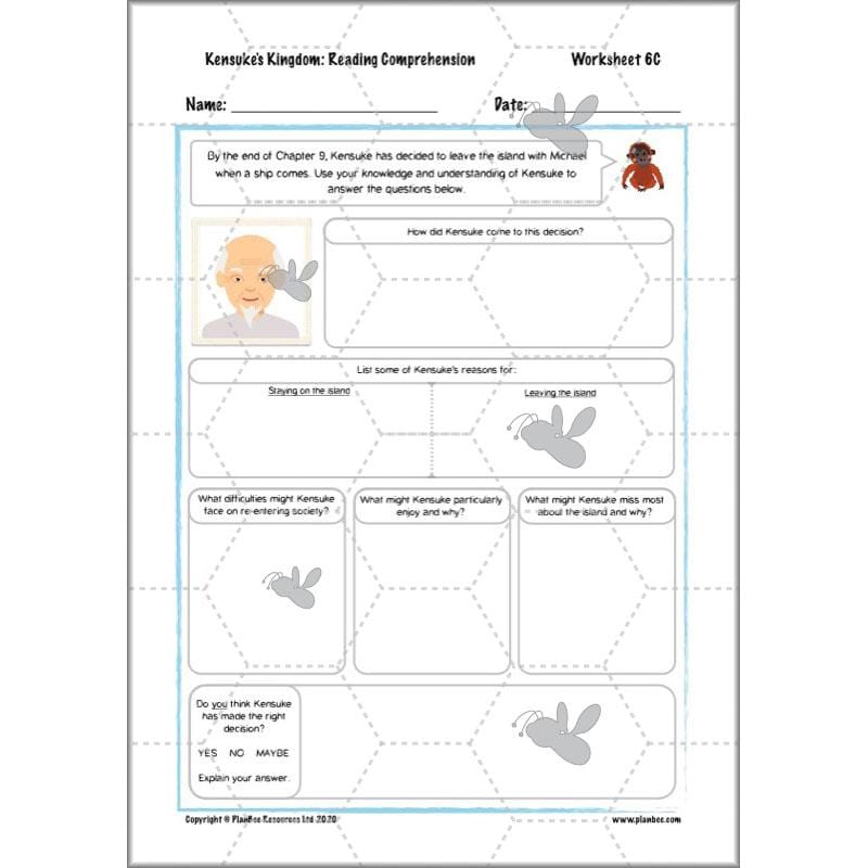 PlanBee Michael Morpurgo Kensuke's Kingdom Planning by PlanBee