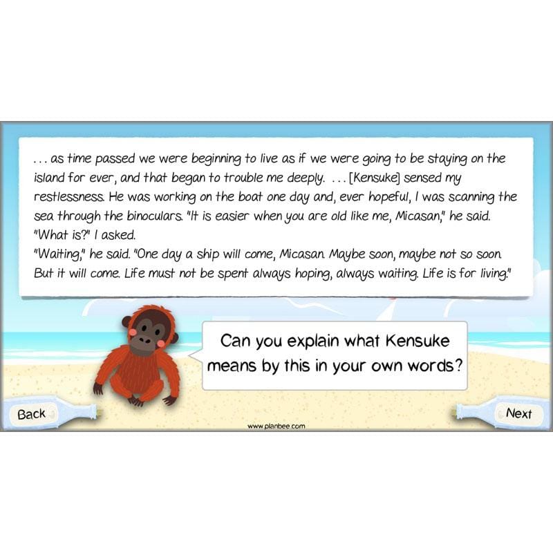 PlanBee Michael Morpurgo Kensuke's Kingdom Planning by PlanBee