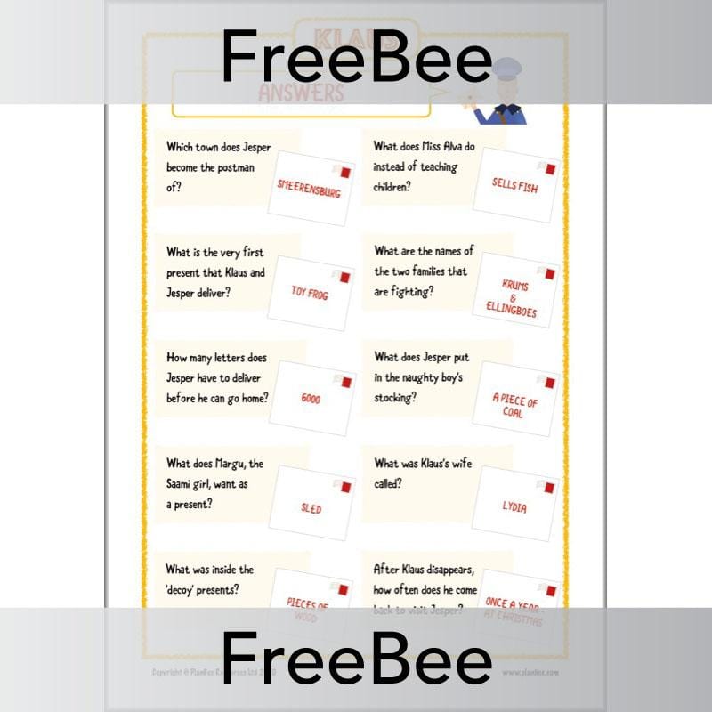 Free Klaus Film Activity Sheets by PlanBee