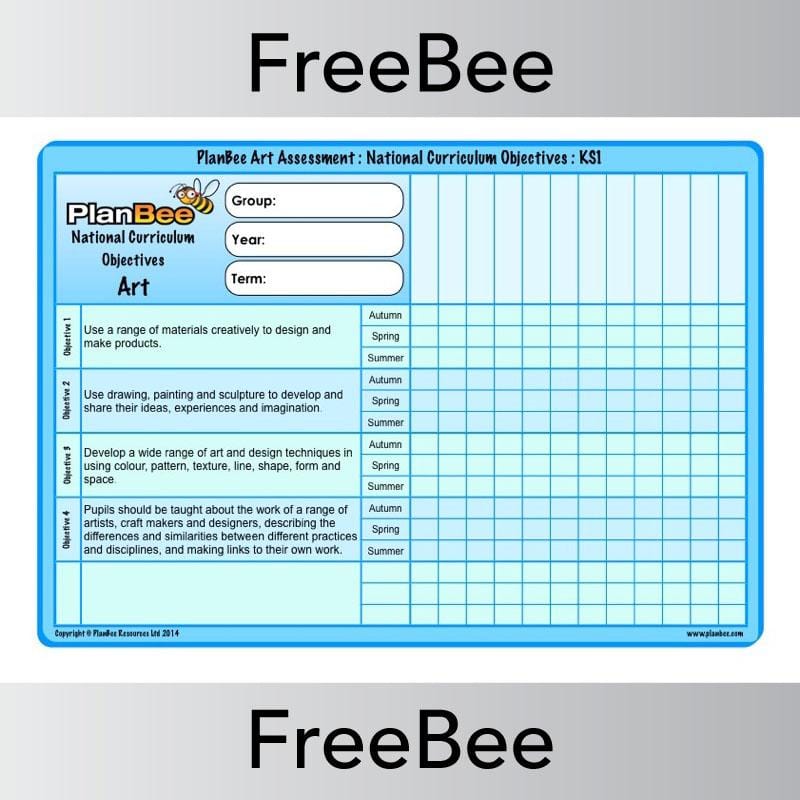 Free KS1 Art National Curriculum Objectives Assessment Grid — PlanBee