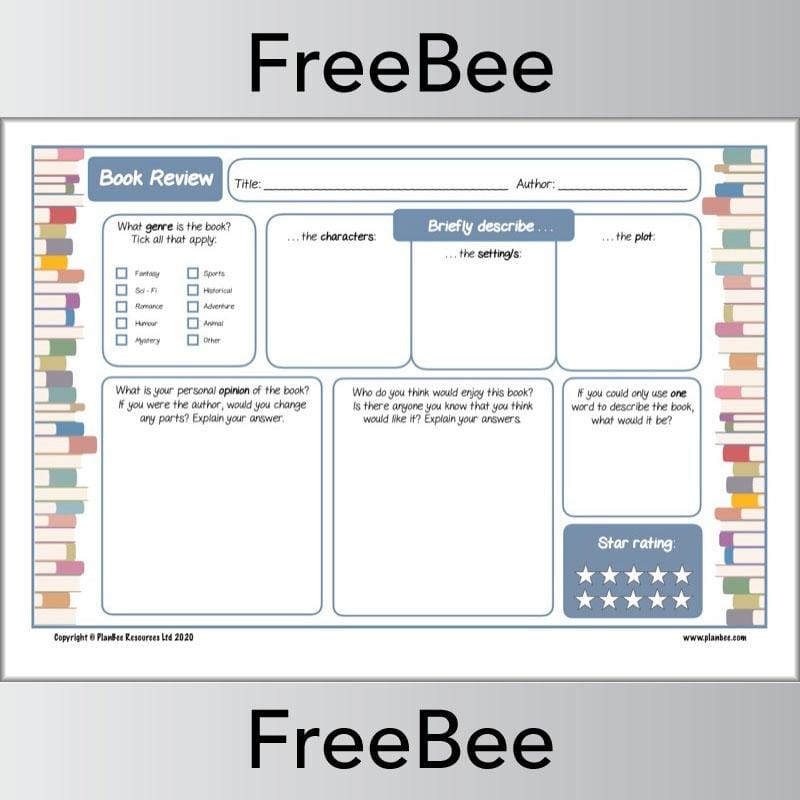 KS2 Book Review Template — PlanBee ks2-book-review-template-planbee