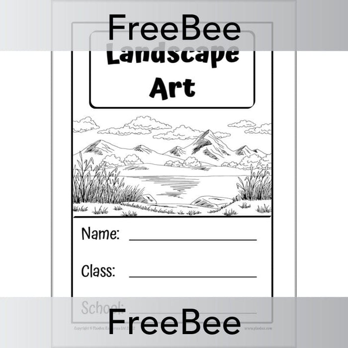 PlanBee FREE Landscape Art Sketch Book Cover by PlanBee