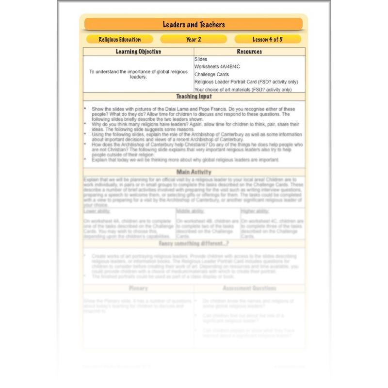 PlanBee Leaders and Teachers - Religious Education | KS1 RE Lessons