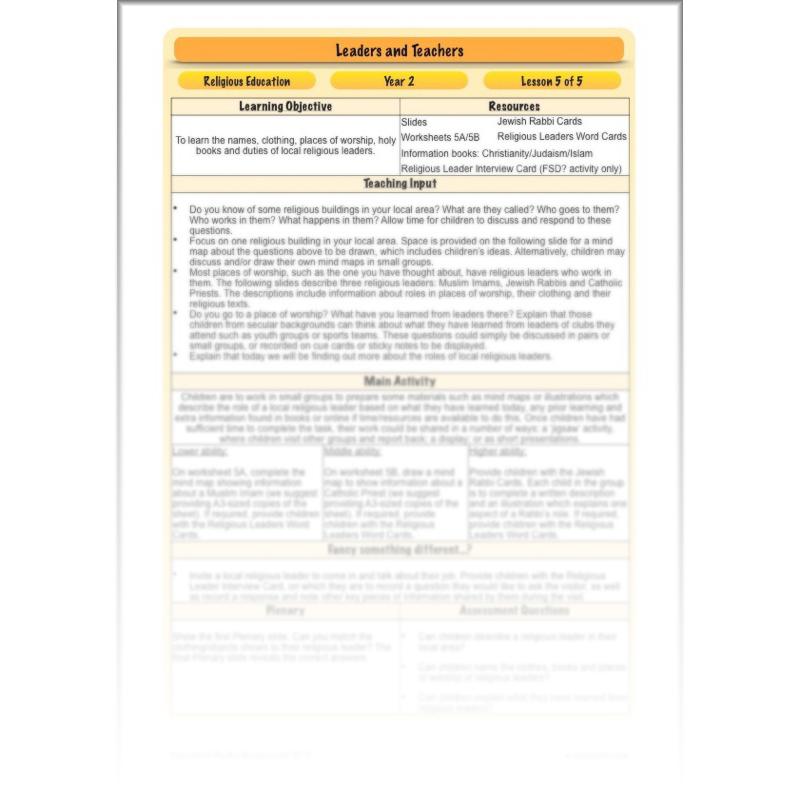 PlanBee Leaders and Teachers - Religious Education | KS1 RE Lessons