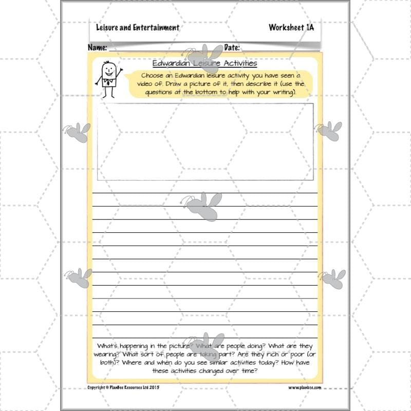 PlanBee Leisure and Entertainment in the 20th Century: KS2 History