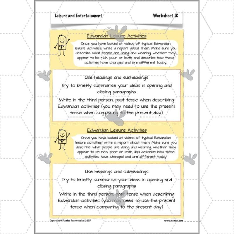 PlanBee Leisure and Entertainment in the 20th Century: KS2 History