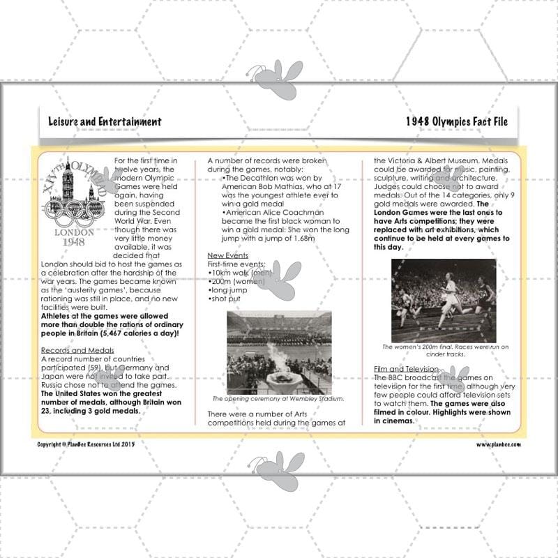 PlanBee Leisure and Entertainment in the 20th Century: KS2 History