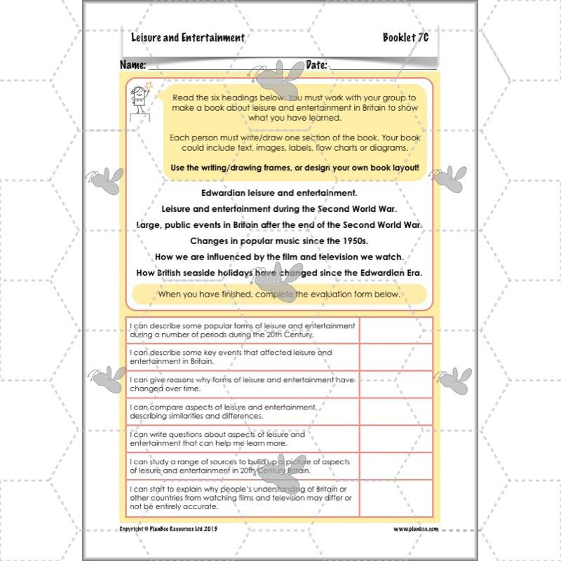 PlanBee Leisure and Entertainment in the 20th Century: KS2 History