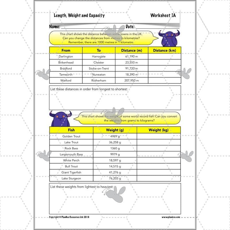 PlanBee Length, Weight & Capacity - Year 5 Maths Planning - Measurement