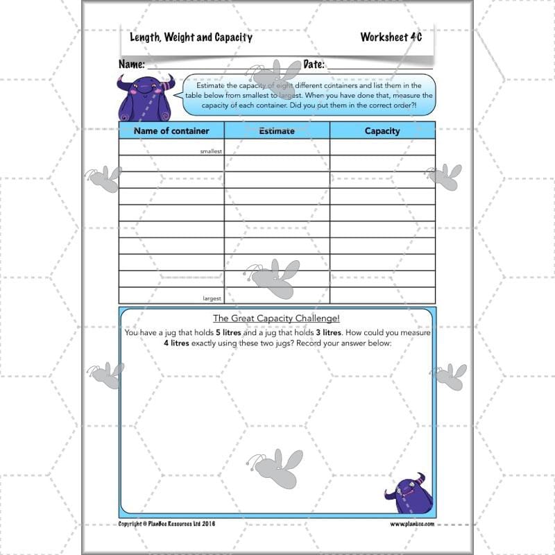 PlanBee Length, Weight & Capacity - Year 5 Maths Planning - Measurement