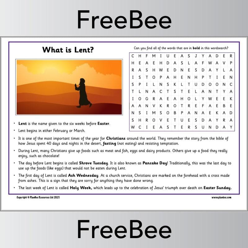 PlanBee Lent KS2 Information Sheet by PlanBee