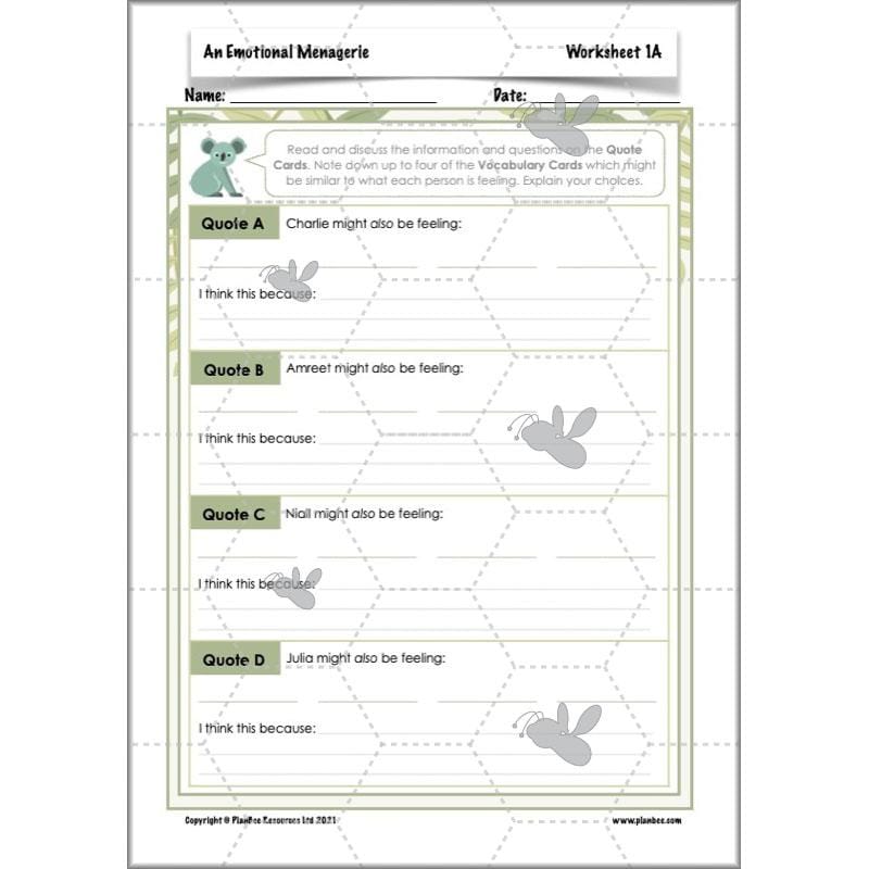 Year 6 Poetry Lessons | An Emotional Menagerie by PlanBee