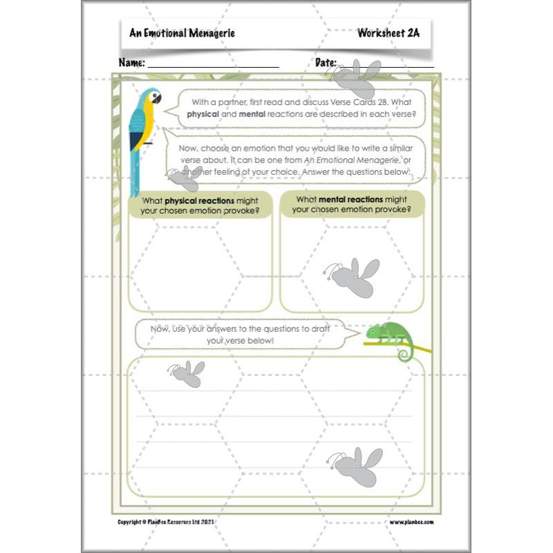 Year 6 Poetry Lessons | An Emotional Menagerie by PlanBee