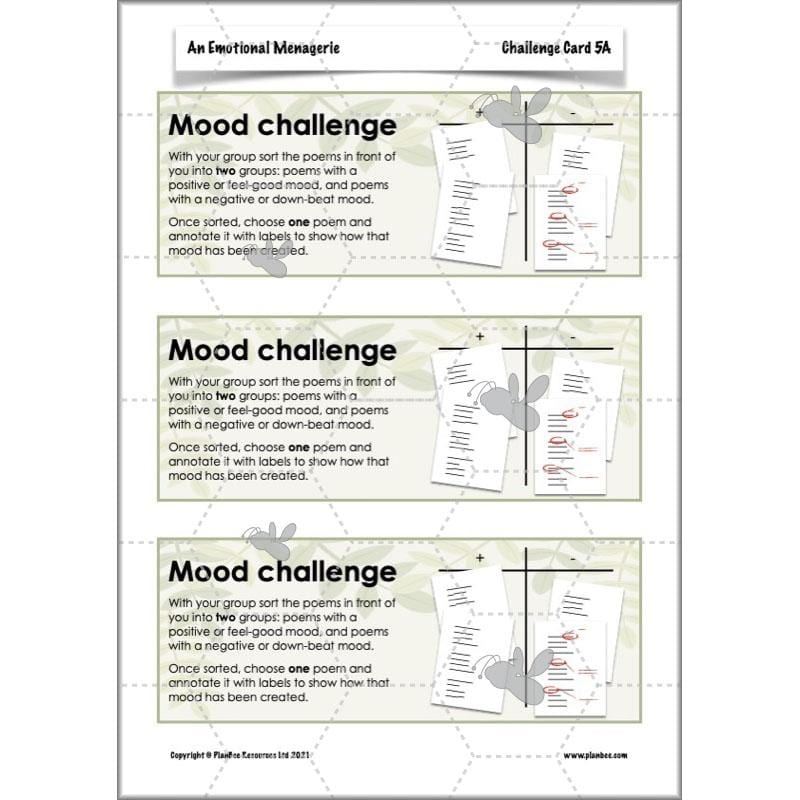 Year 6 Poetry Lessons | An Emotional Menagerie by PlanBee