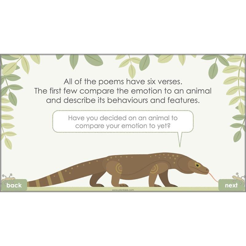 Year 6 Poetry Lessons | An Emotional Menagerie by PlanBee