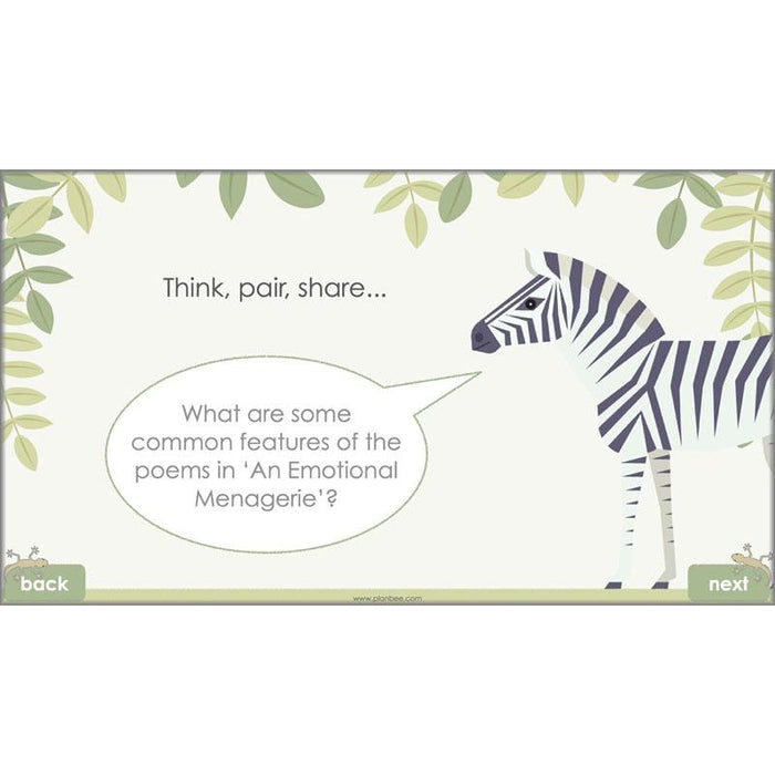 Year 6 Poetry Lessons | An Emotional Menagerie by PlanBee	