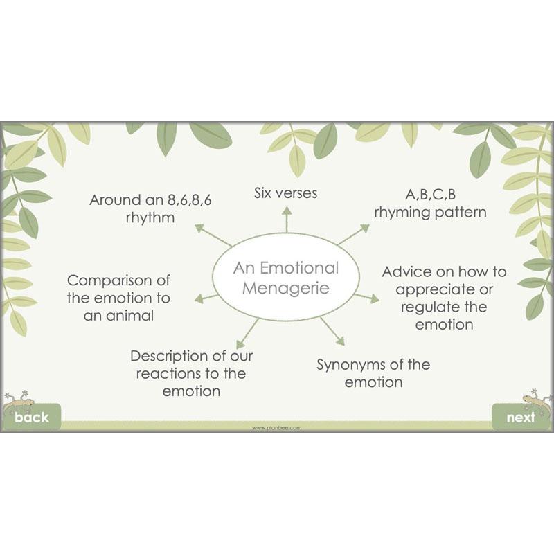 Year 6 Poetry Lessons | An Emotional Menagerie by PlanBee