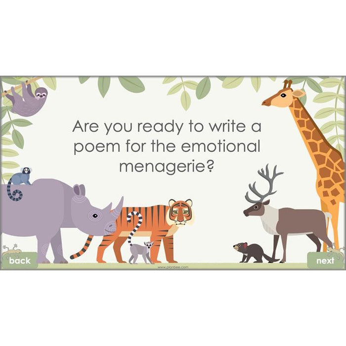 Year 6 Poetry Lessons | An Emotional Menagerie by PlanBee