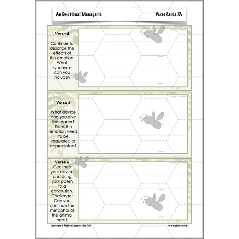 Year 6 Poetry Lessons | An Emotional Menagerie by PlanBee