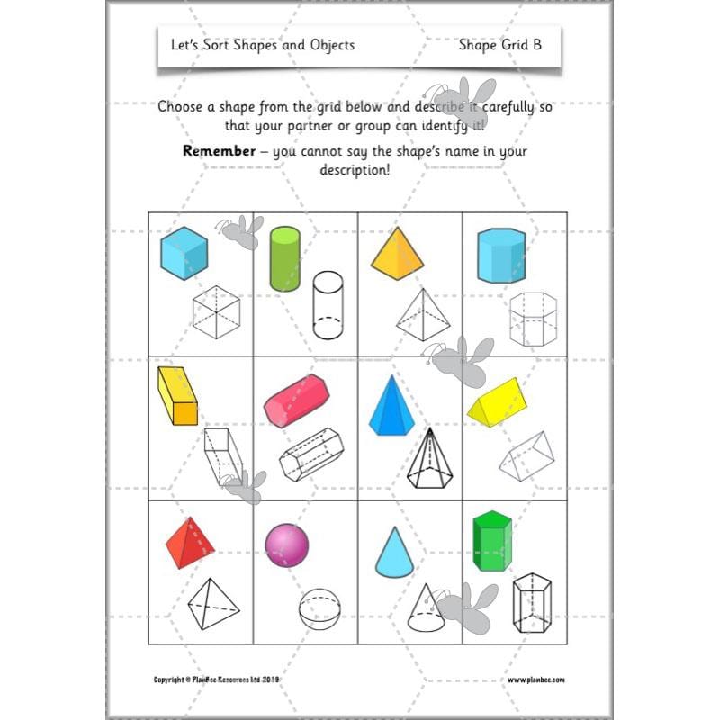 PlanBee Let's Sort Shapes and Objects: Year 2 shapes lesson planning