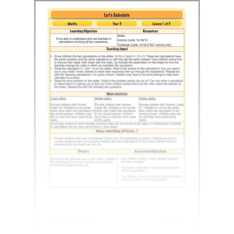 PlanBee Let's Calculate - Year 5 Problem-solving Plans and Resources PlanBee