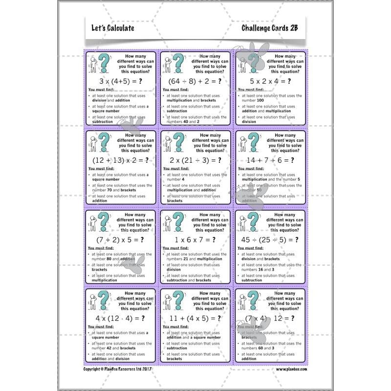 PlanBee Let's Calculate - Year 5 Problem-solving Plans and Resources PlanBee
