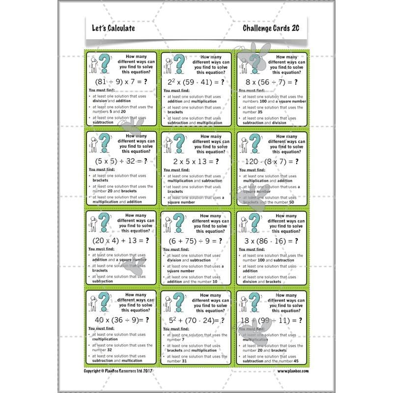 PlanBee Let's Calculate - Year 5 Problem-solving Plans and Resources PlanBee