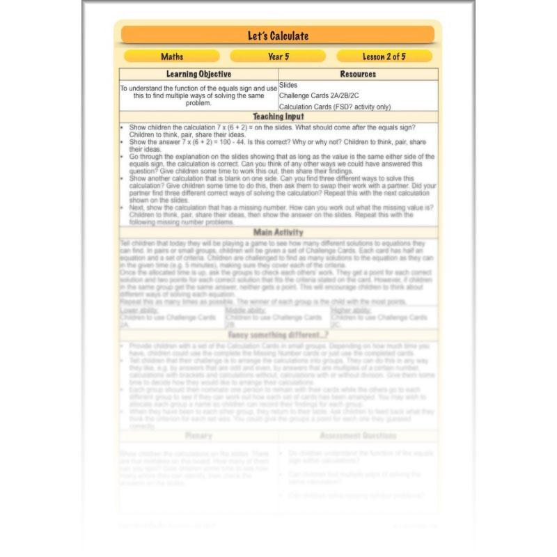 PlanBee Let's Calculate - Year 5 Problem-solving Plans and Resources PlanBee