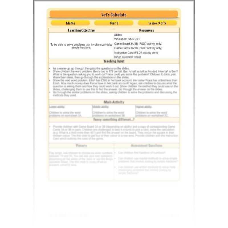 PlanBee Let's Calculate - Year 5 Problem-solving Plans and Resources PlanBee