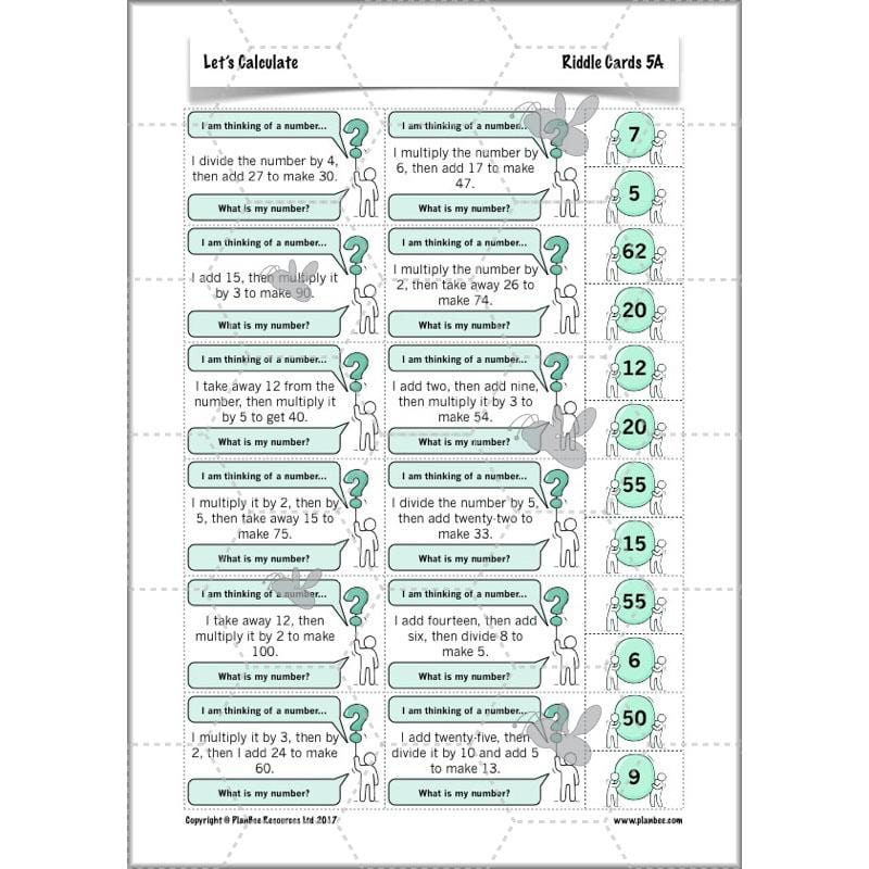 PlanBee Let's Calculate - Year 5 Problem-solving Plans and Resources PlanBee