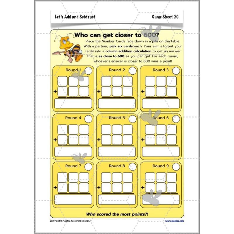 PlanBee Let's Add and Subtract: Maths Lesson Plans and Resources Year 3