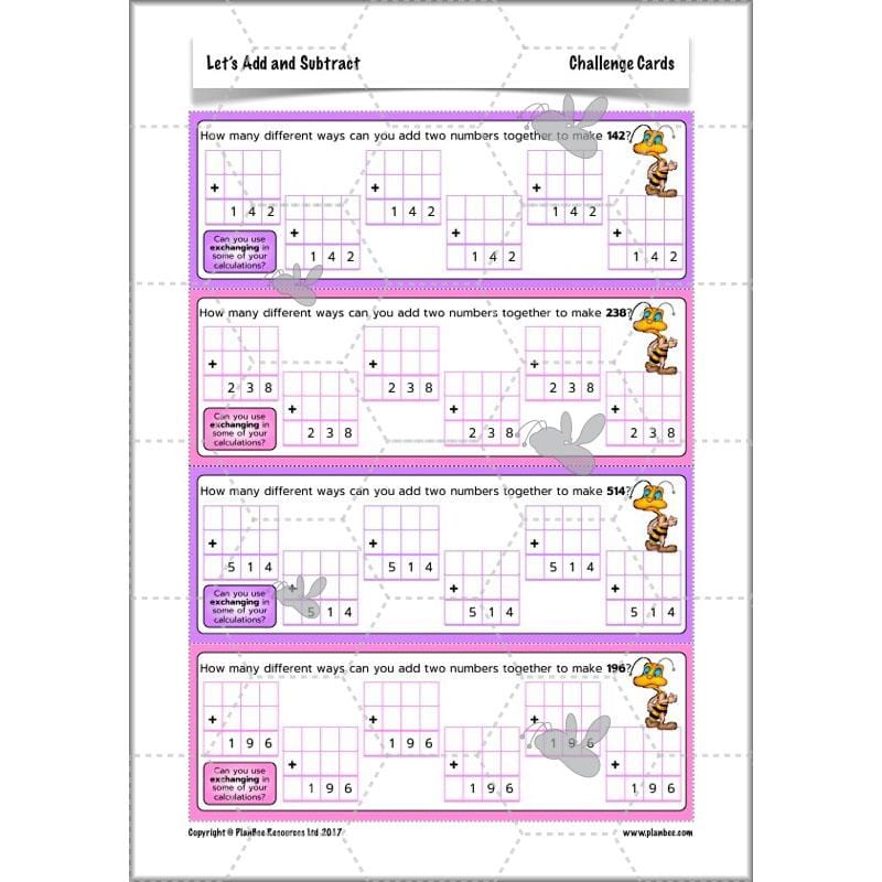 PlanBee Let's Add and Subtract: Maths Lesson Plans and Resources Year 3