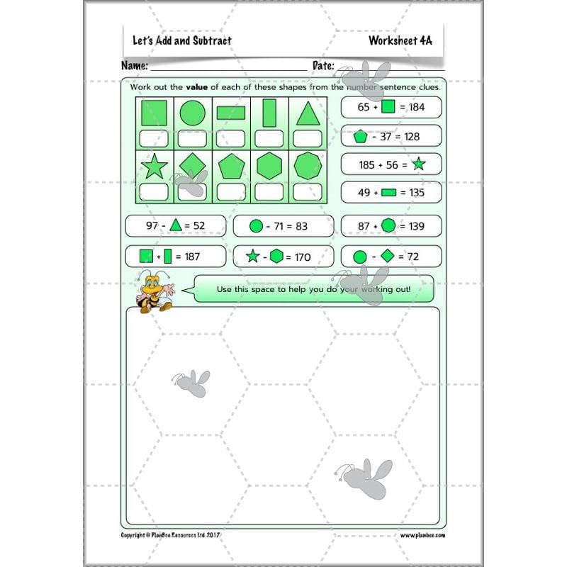 PlanBee Let's Add and Subtract: Maths Lesson Plans and Resources Year 3