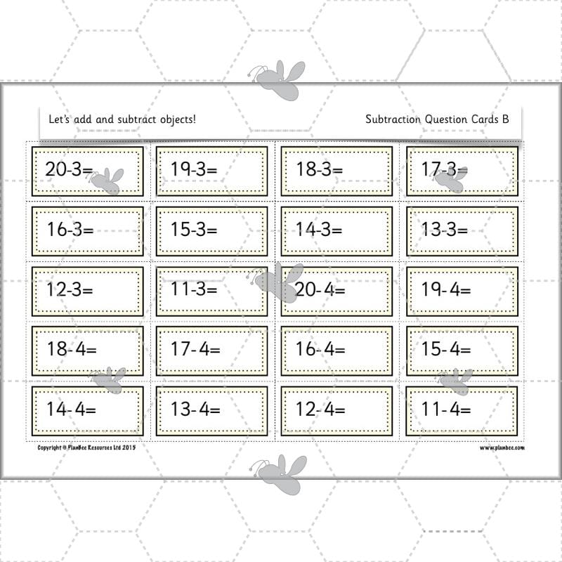 PlanBee Let’s add and subtract objects - KS1 maths number plans