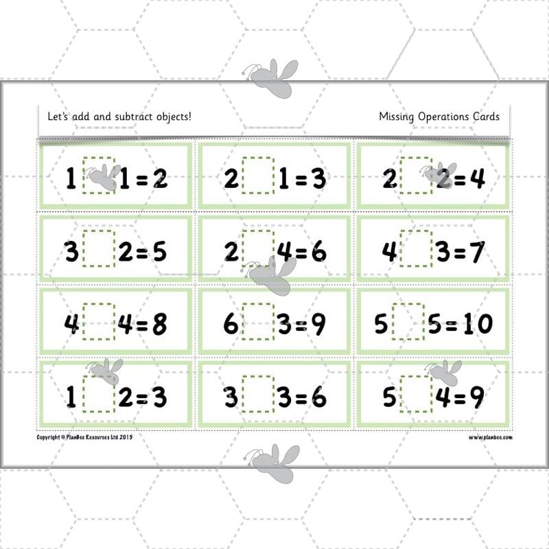 PlanBee Let’s add and subtract objects - KS1 maths number plans