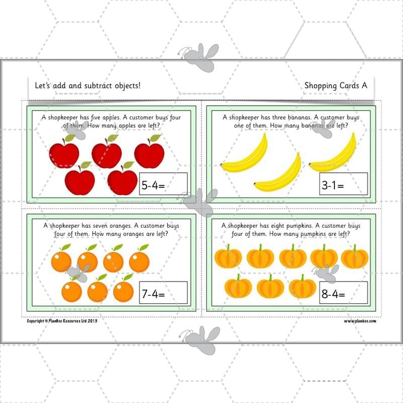 PlanBee Let’s add and subtract objects - KS1 maths number plans