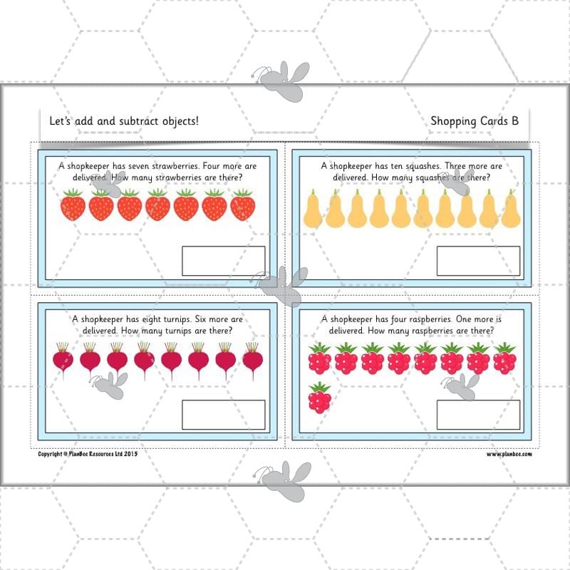 PlanBee Let’s add and subtract objects - KS1 maths number plans