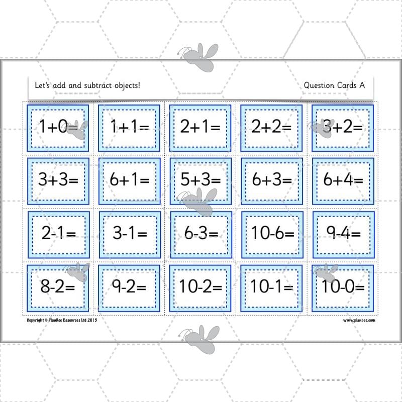 PlanBee Let’s add and subtract objects - KS1 maths number plans