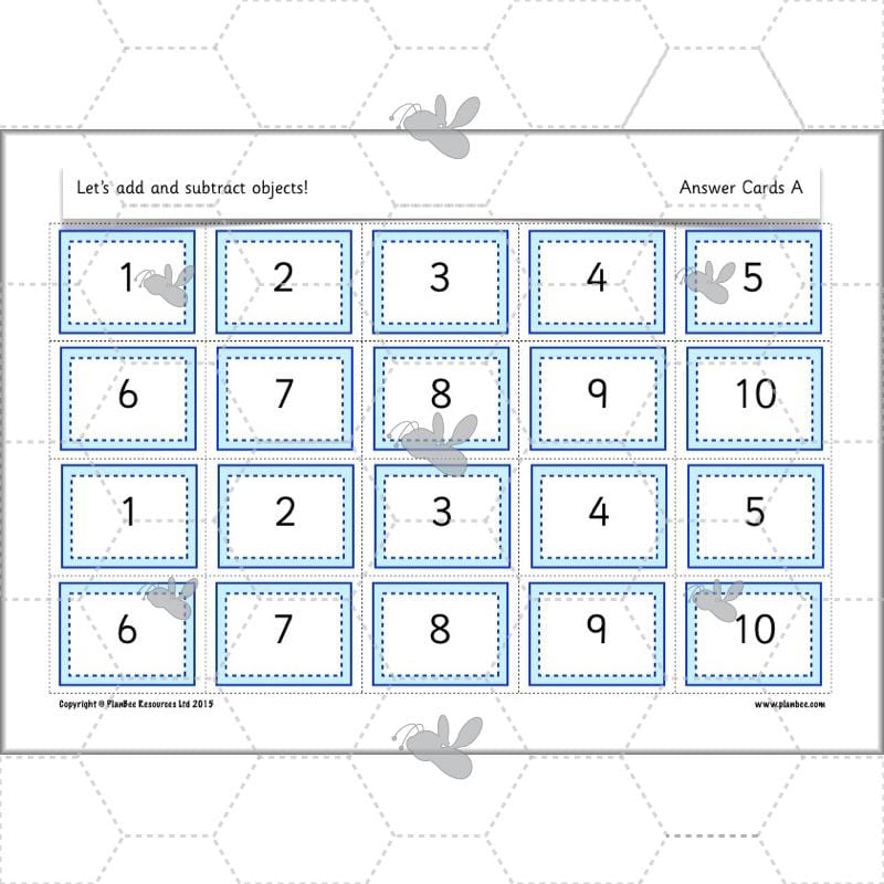 PlanBee Let’s add and subtract objects - KS1 maths number plans