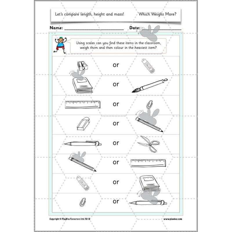 PlanBee Let's compare length, height and mass - KS1 Maths Resources and Plans