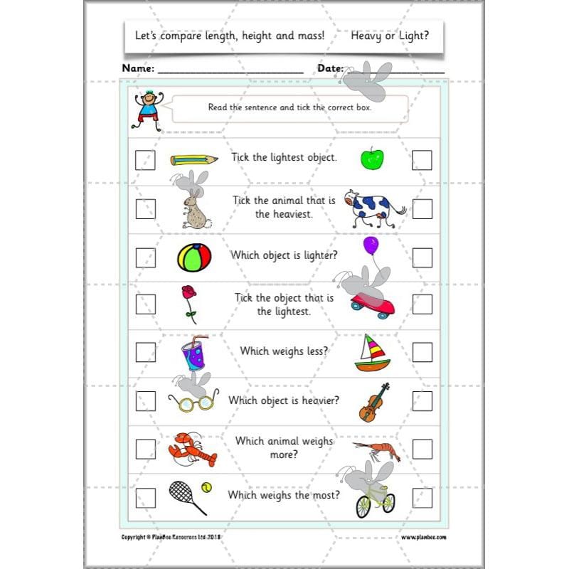PlanBee Let's compare length, height and mass - KS1 Maths Resources and Plans