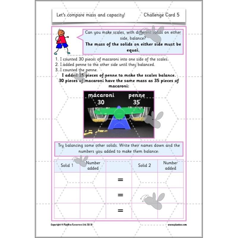 PlanBee Let’s compare mass and capacity - Year 1 Maths planning pack