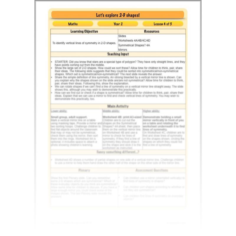 PlanBee Properties of Shapes Year 2 Maths Lessons by PlanBee