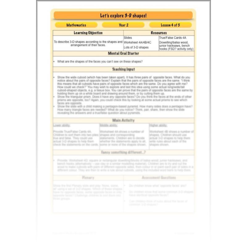 PlanBee Explore 3D Shapes Year 2 Maths Lesson by PlanBee