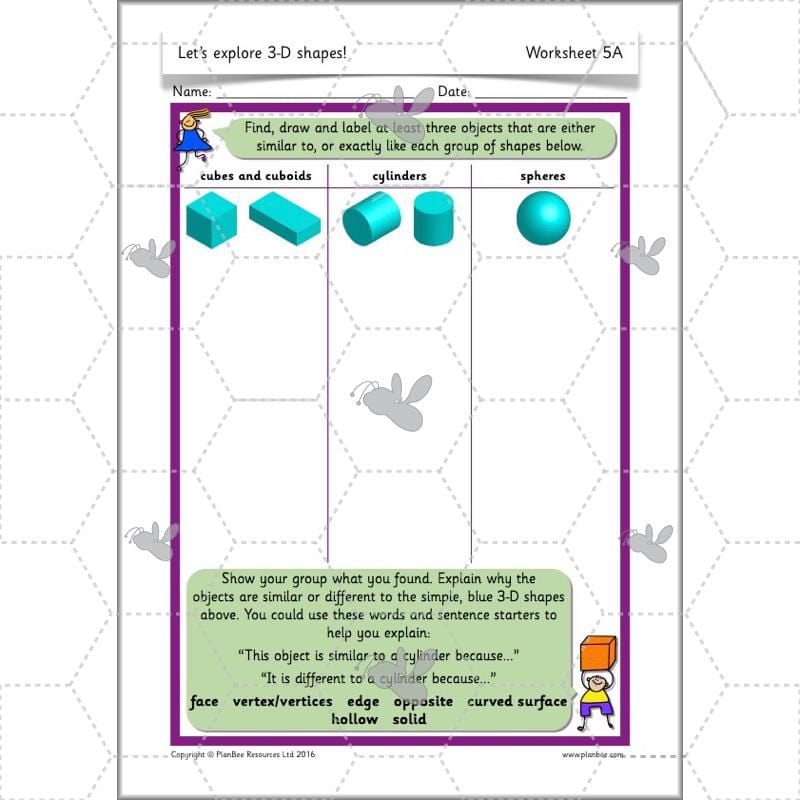 PlanBee Explore 3D Shapes Year 2 Maths Lesson by PlanBee