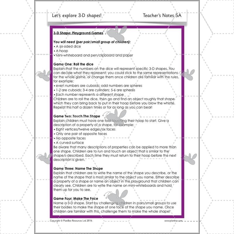 PlanBee Explore 3D Shapes Year 2 Maths Lesson by PlanBee