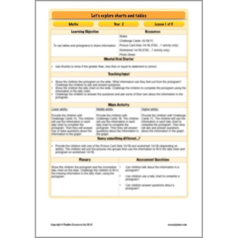 PlanBee Let's Explore Charts and Tables Year 2 Maths | PlanBee