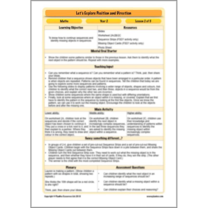 PlanBee Explore Position and Direction Year 2 Maths | PlanBee