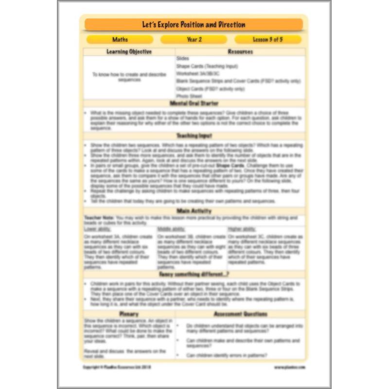PlanBee Explore Position and Direction Year 2 Maths | PlanBee